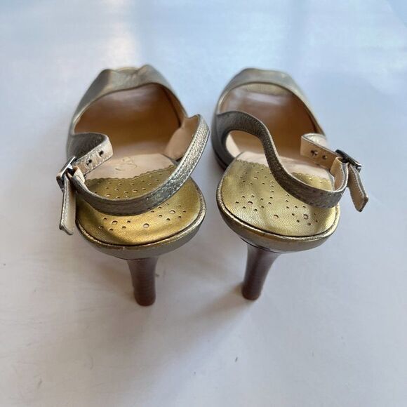 Cole Haan x Nike Air Slingback Pumps Open Peep-toes Size 9B Metallic Gold Sandal - Picture 5 of 8